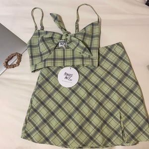 Princess Polly Green Plaid Skirt